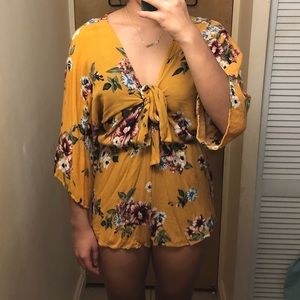 Floral Mustard Jumpsuit